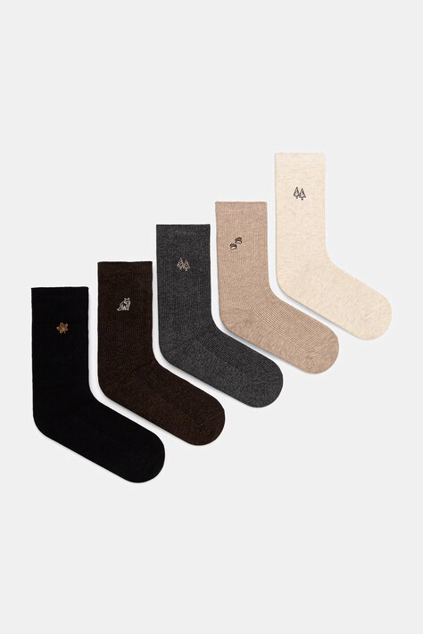 Skarpety 5-pack damskie z bawełną z haftami multicolor RW26-LGD501