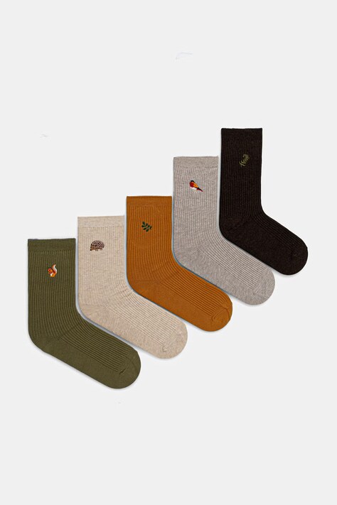 Skarpety 5-pack damskie z bawełną z motywem zwierzęcym multicolor RW26-LGD511