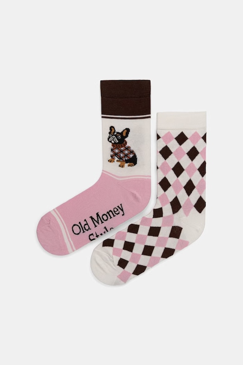 Skarpety 2-pack damskie z motywem zwierzęcym multicolor RW26-LGD600