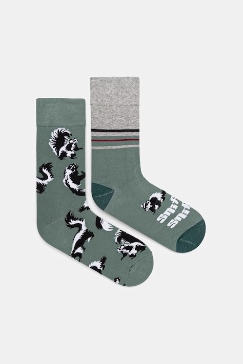 Skarpety 2-pack męskie z bawełną z motywem zwierzęcym multicolor RW26-LGM502