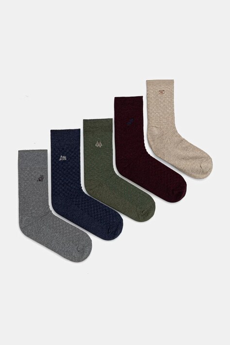 Skarpety męskie z bawełną z haftami 5-pack multicolor RW26-LGM507