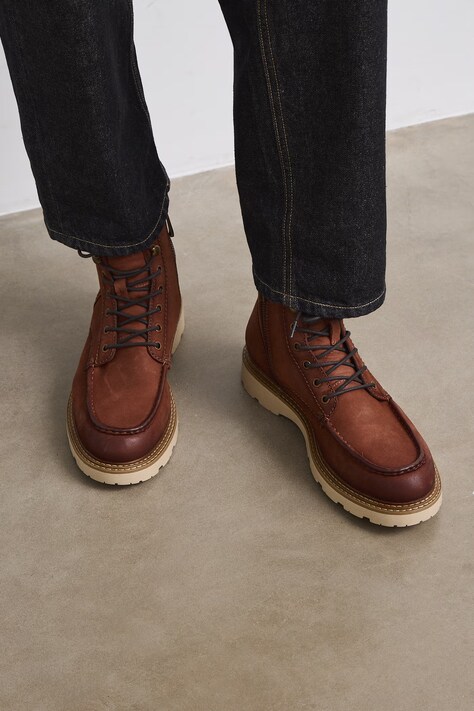 Medicine Buty męskie skórzane brązowe