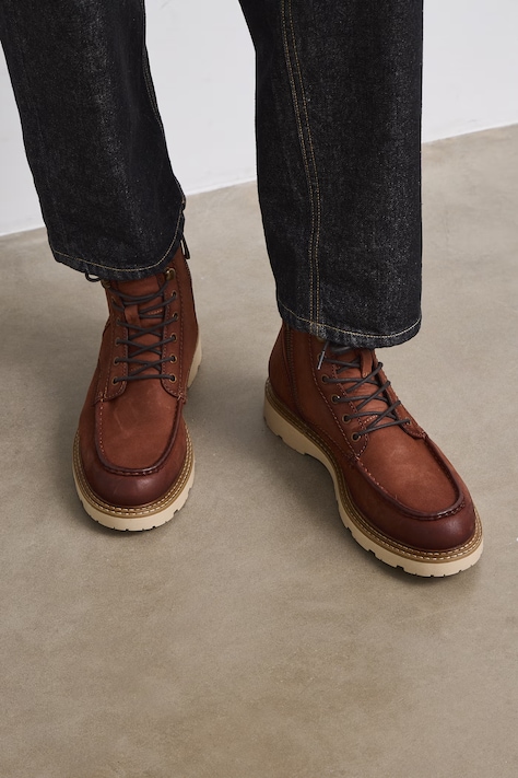 Medicine Buty męskie skórzane brązowe