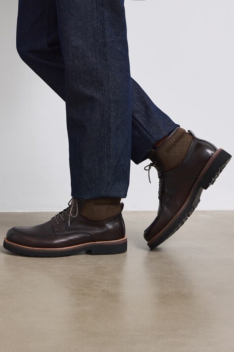 Medicine Buty męskie skórzane brązowe