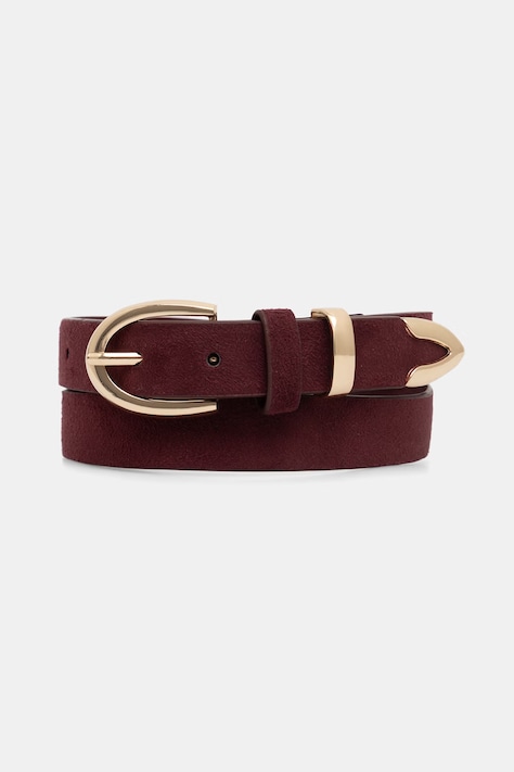 Pásek dámský z imitace semiše burgundský RW26-PAD306
