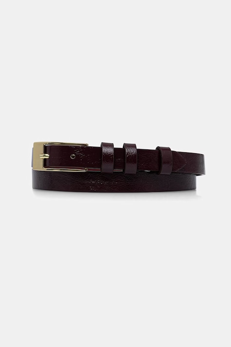 Pasek damski z imitacji skóry bordowy RW26-PAD506