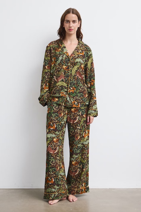 Piżama damska z wiskozy z motywem zwierzęcym multicolor RW26-PJD602