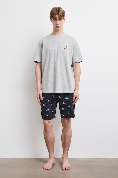 Piżama męska z motywem zwierzęcym multicolor RW26-PJM801