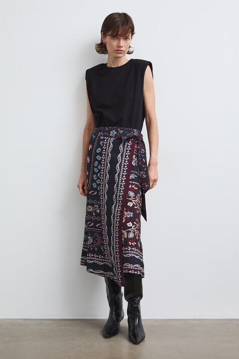 Spódnica kopertowa z wiskozą paisley multicolor RW26-SDD304