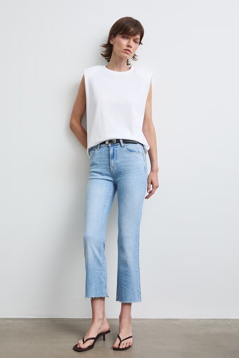 Medicine jeansy flare damskie niebieskie