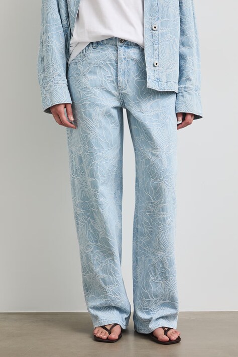 Medicine jeansy wide leg damskie niebieskie