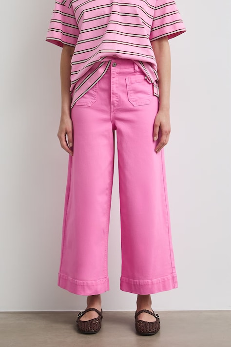 Medicine jeansy wide leg damskie różowe