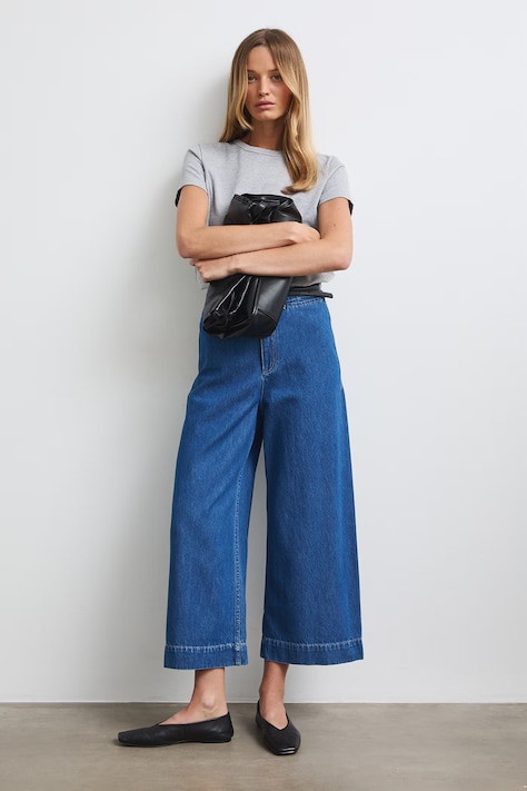 Medicine Jeansy wide leg damskie niebieskie