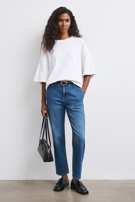 Chino kalhoty dámské regular waist modré RW26-SJD509
