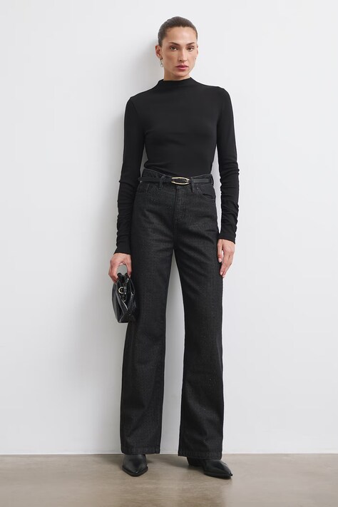 Medicine Jeansy wide leg damskie czarne