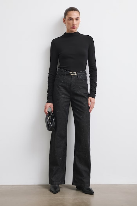 Rifle wide leg dámske čierne RW26-SJD707