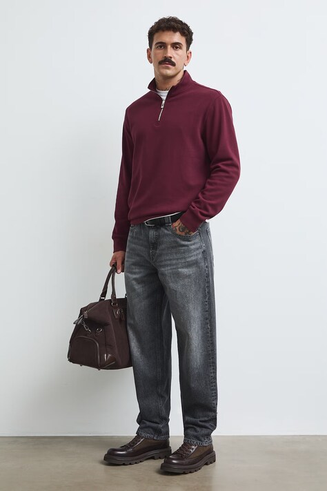 Jeansy loose męskie szare RW26-SJM404