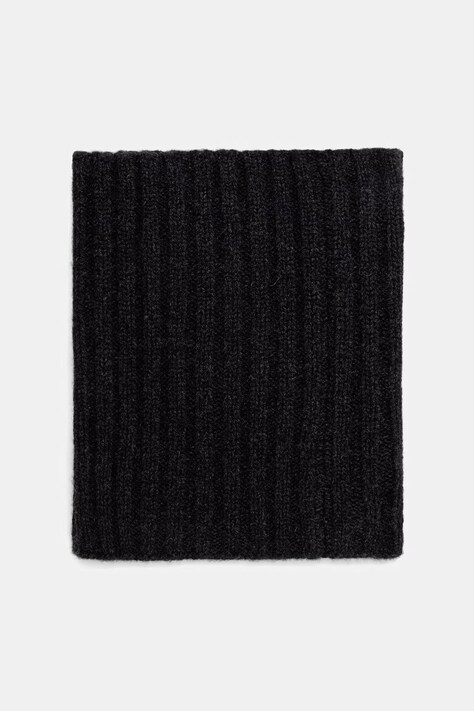 Komin męski z wełny merino prążkowany szary RW26-SOM700