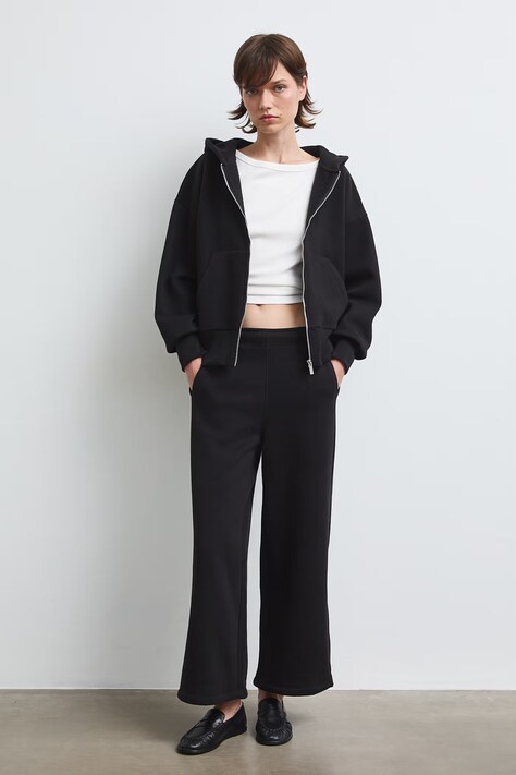 Medicine spodnie dresowe damskie czarne regular waist