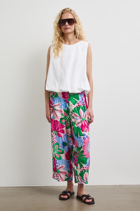 Medicine spodnie culottes damskie z wiskozą multicolor