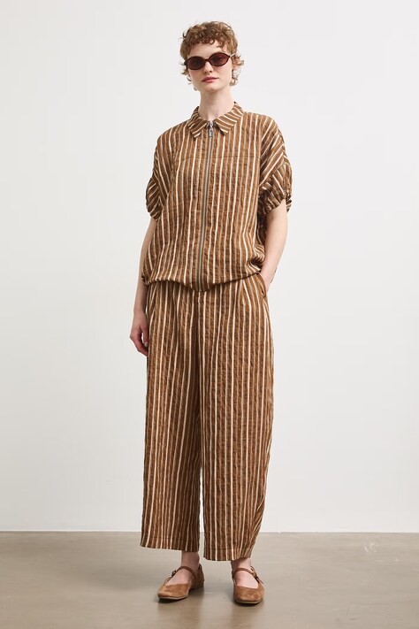 Medicine spodnie slouchy damskie z lyocellem brązowe