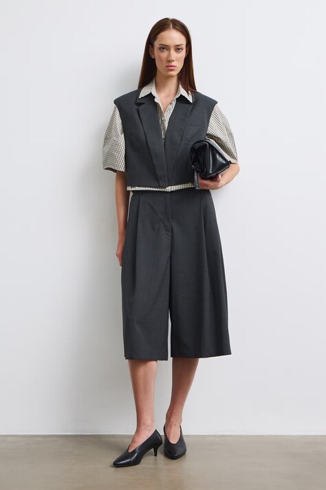 Medicine Spodnie culottes damskie szare high waist