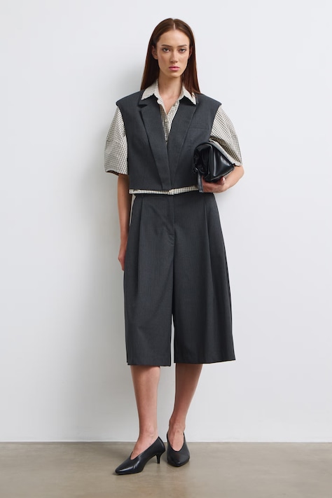 Medicine Spodnie culottes damskie szare high waist