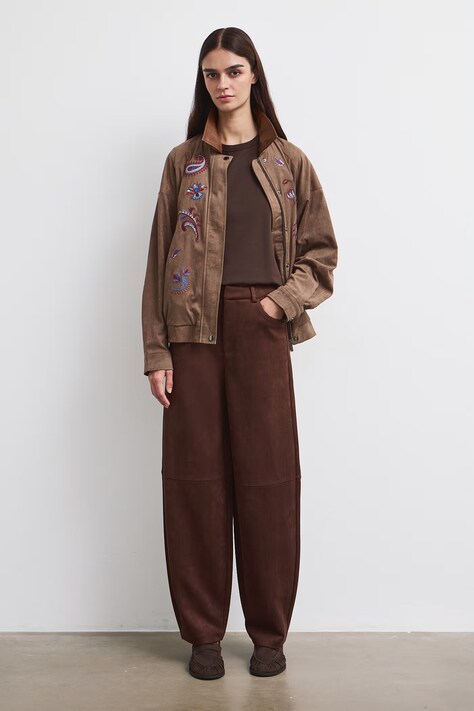 Medicine Spodnie slouchy damskie brązowe