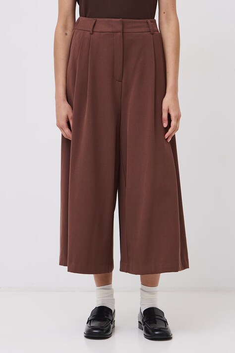 Medicine Spodnie culottes damskie brązowe high waist