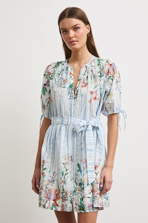 Sukienka bawełniana z haftem multicolor RW26-SUD204