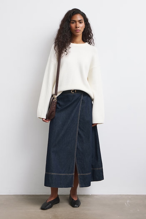Sweter damski z bawełną gładki beżowy RW26-SWD055