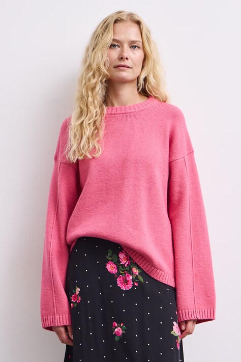 Medicine Sweter damski z bawełną różowy