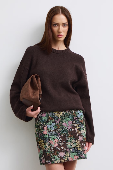 Medicine Sweter damski z bawełną brązowy