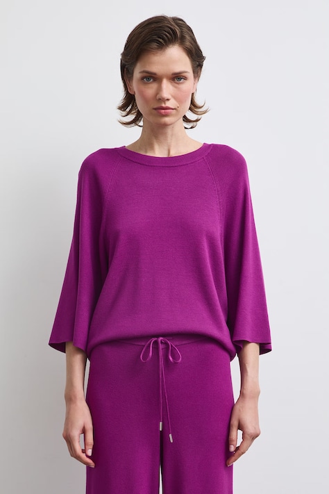 Sweter damski z wiskozą fioletowy RW26-SWD400