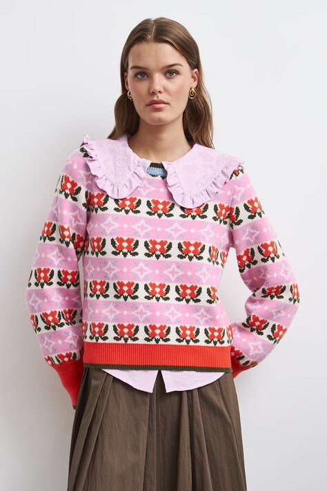Medicine Sweter damski z dodatkiem jedwabiu multicolor