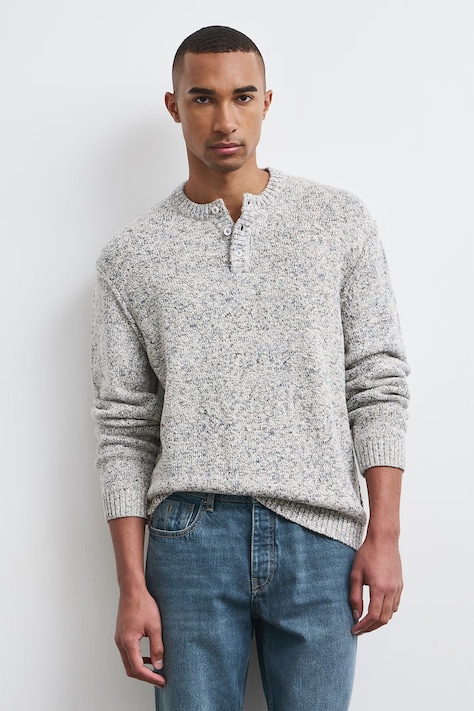 Sweter męski melanżowy szary RW26-SWM905