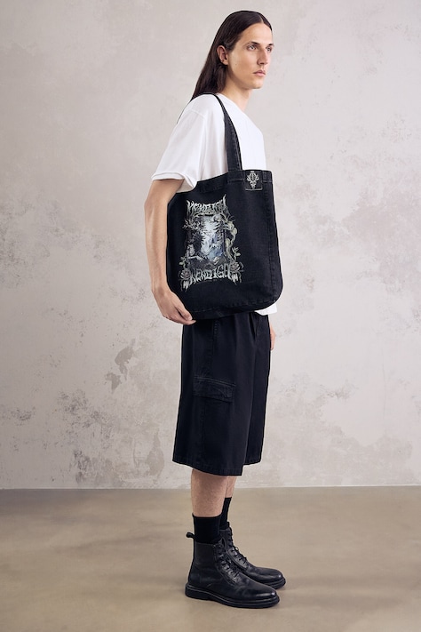 Torba materiałowa męska bawełniana z kolekcji Mythical Creatures czarna RW26-TCM200