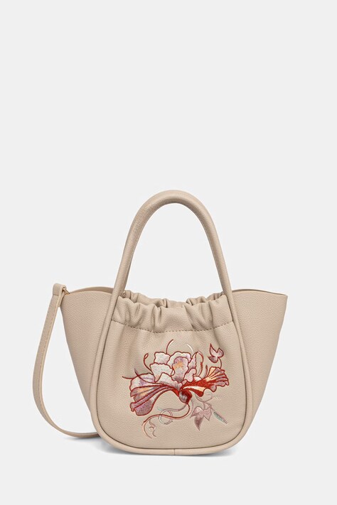 Medicine torebka crossbody damska z imitacji skóry beżowa