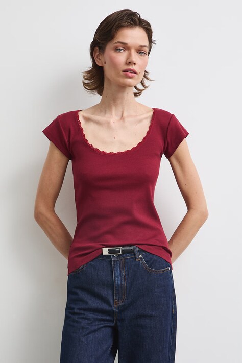 Medicine T-shirt damski bordowy
