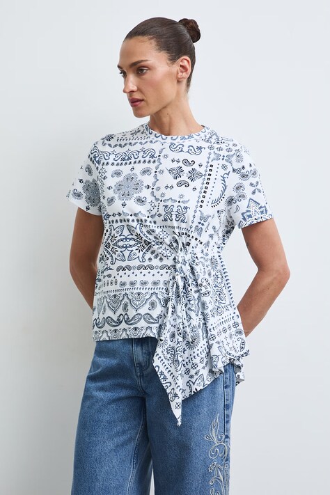 T-shirt damski bawełniany z elastanem multicolor RW26-TSD300