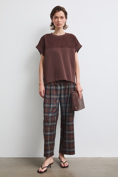 T-shirt damski bawełniany heavyweight brązowy RW26-TSD403