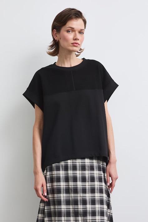 T-shirt damski bawełniany heavyweight czarny RW26-TSD403