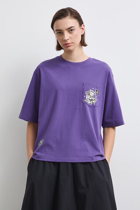 Medicine T-shirt damski bawełniany fioletowy