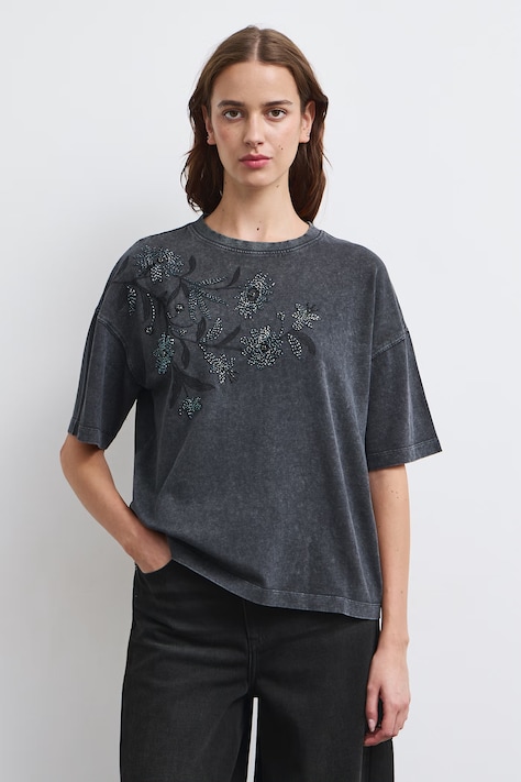 Medicine T-shirt damski bawełniany szary