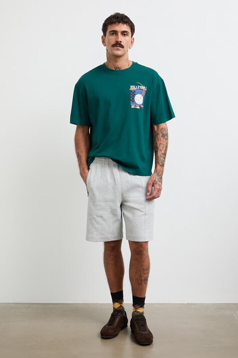 T-shirt męski bawełniany z nadrukiem zielony RW26-TSM119