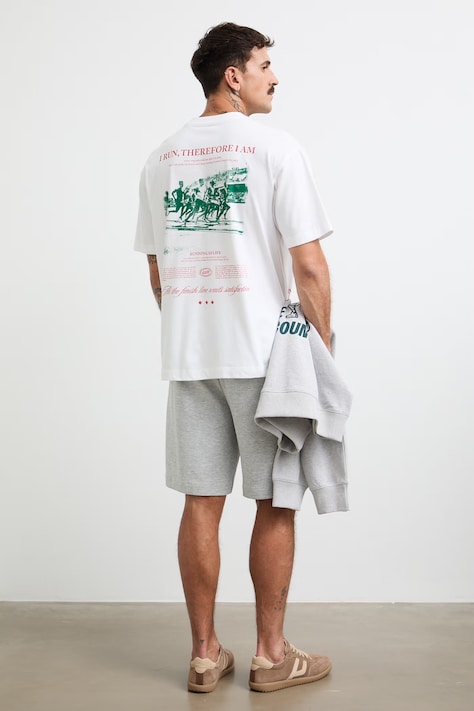 T-shirt męski bawełniany z nadrukiem biały RW26-TSM122