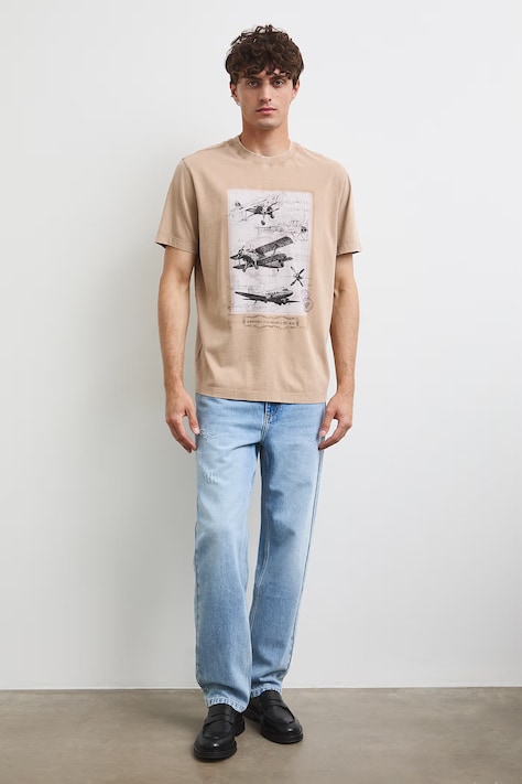 Medicine T-shirt męski bawełniany beżowy