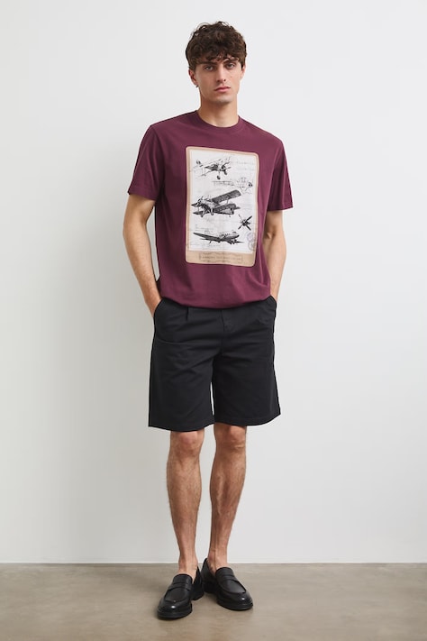 Medicine T-shirt męski bawełniany bordowy