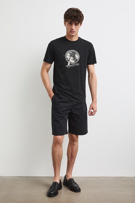 Medicine T-shirt męski bawełniany z elastanem czarny