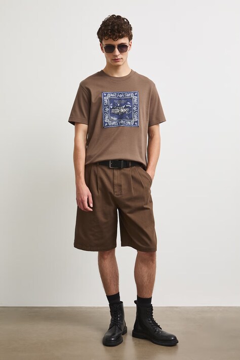 Medicine T-shirt męski bawełniany brązowy